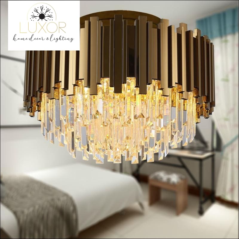 ceiling lights Alveli Copper Crystal Ceiling Lamp - Luxor Home Decor & Lighting