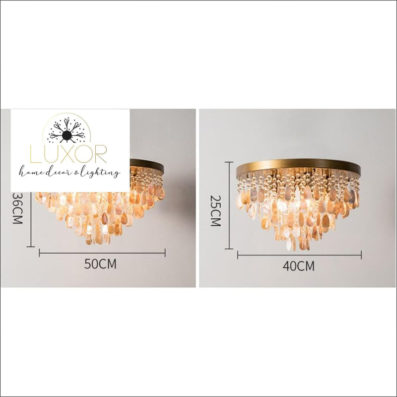 ceiling lights Amber Shell Ceiling Lamp - Luxor Home Decor & Lighting