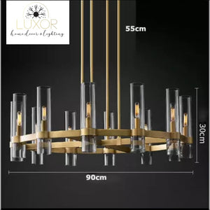 American Loft Retro Candelabra Chandelier - 12 light round - D90cm / Gold - chandeliers