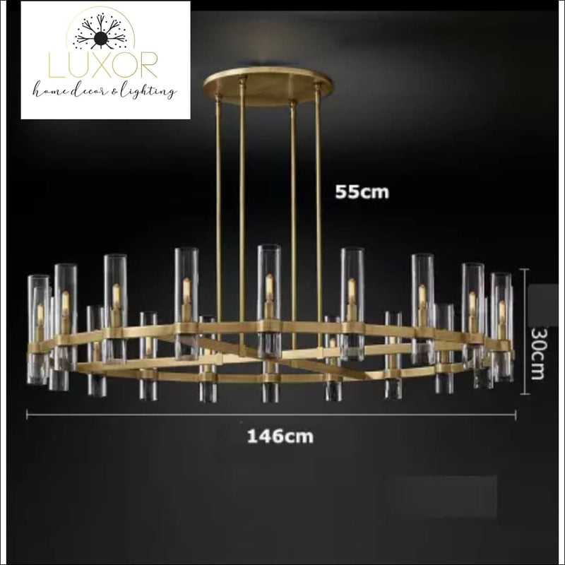 American Loft Retro Candelabra Chandelier - 20 Lights Round - D146cm / Gold - chandeliers