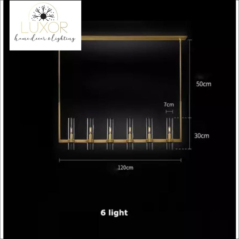 American Loft Retro Candelabra Chandelier - 6 light line L120cm / Gold - chandeliers