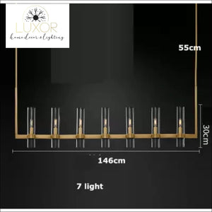 American Loft Retro Candelabra Chandelier - 7 light line L150cm / Gold - chandeliers