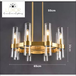 American Loft Retro Candelabra Chandelier - 8 light round D90cm / Gold - chandeliers