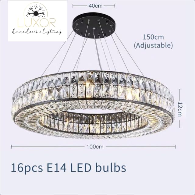 pendant lighting Analise Black Crystal Pendant - Luxor Home Decor & Lighting