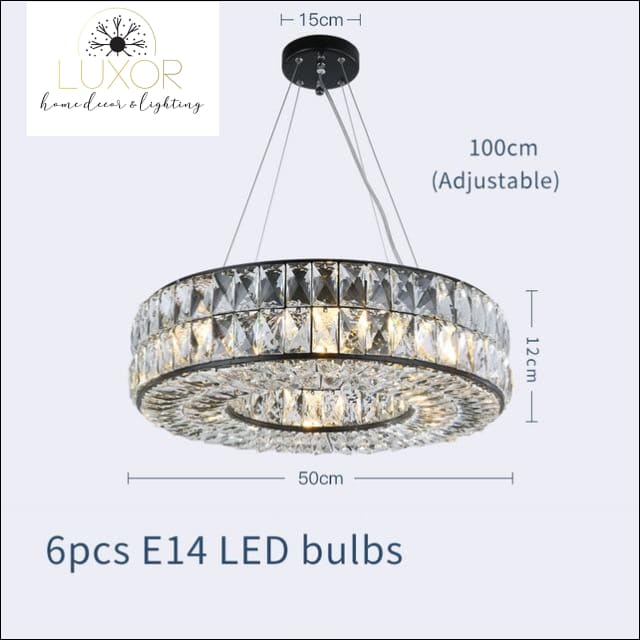 pendant lighting Analise Black Crystal Pendant - Luxor Home Decor & Lighting