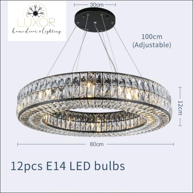 pendant lighting Analise Black Crystal Pendant - Luxor Home Decor & Lighting
