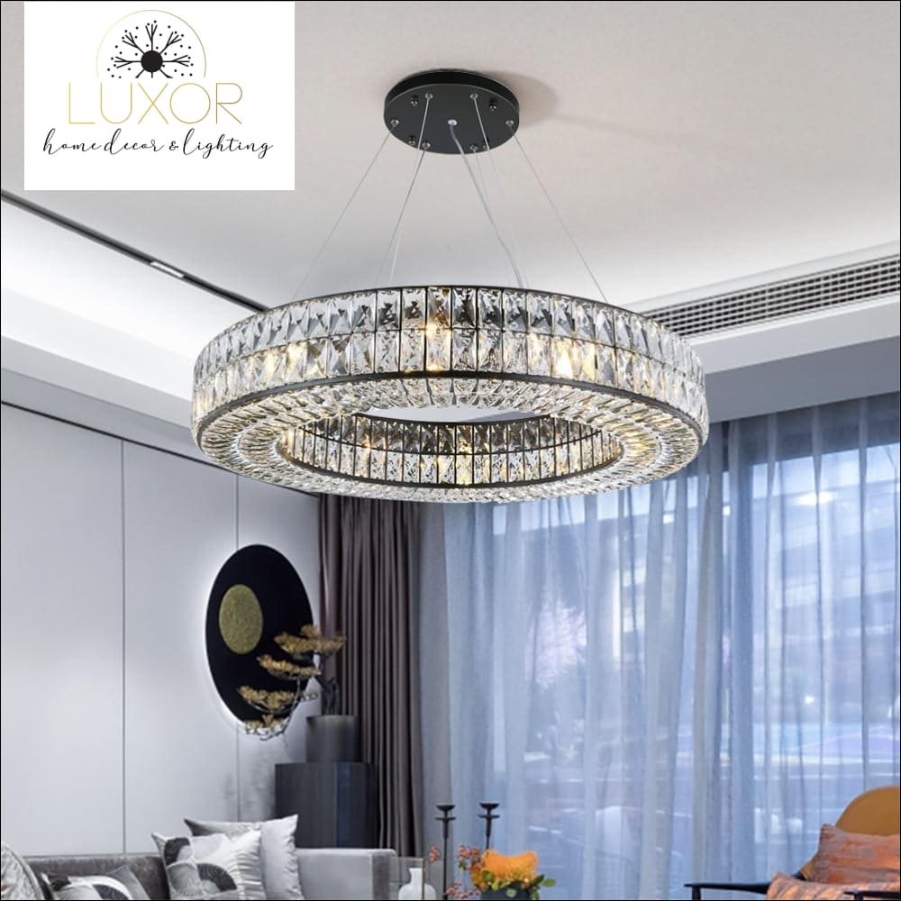 pendant lighting Analise Black Crystal Pendant - Luxor Home Decor & Lighting
