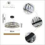 pendant lighting Analise Black Crystal Pendant - Luxor Home Decor & Lighting