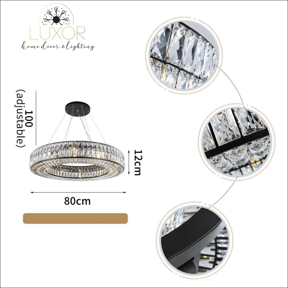 pendant lighting Analise Black Crystal Pendant - Luxor Home Decor & Lighting