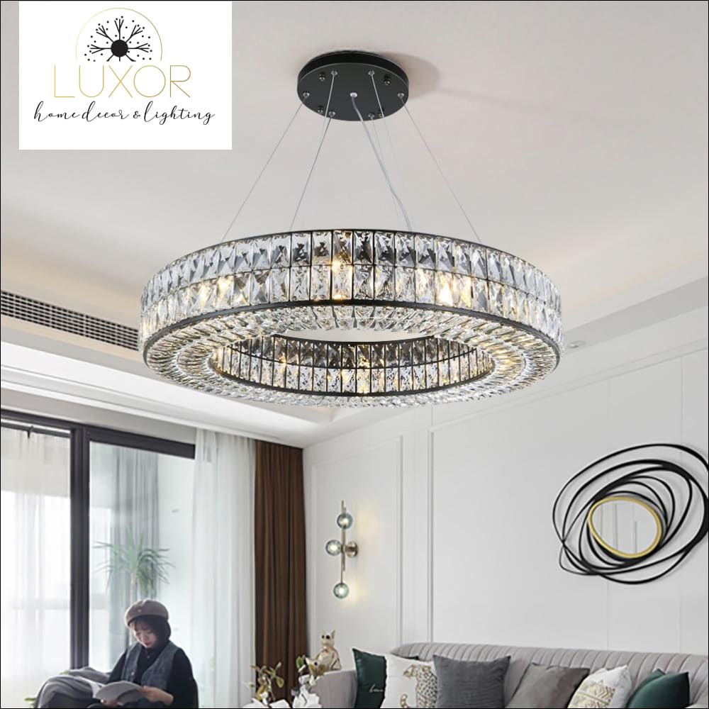 pendant lighting Analise Black Crystal Pendant - Luxor Home Decor & Lighting