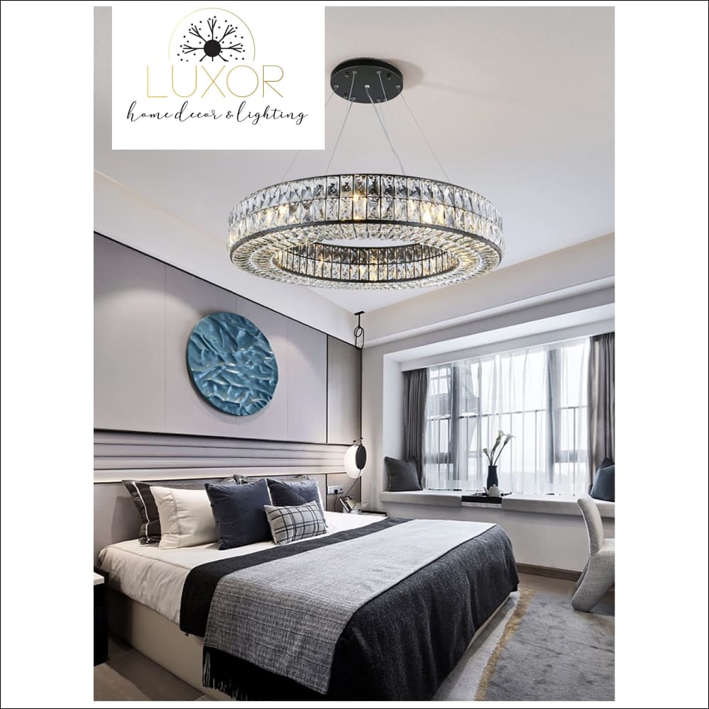 pendant lighting Analise Black Crystal Pendant - Luxor Home Decor & Lighting