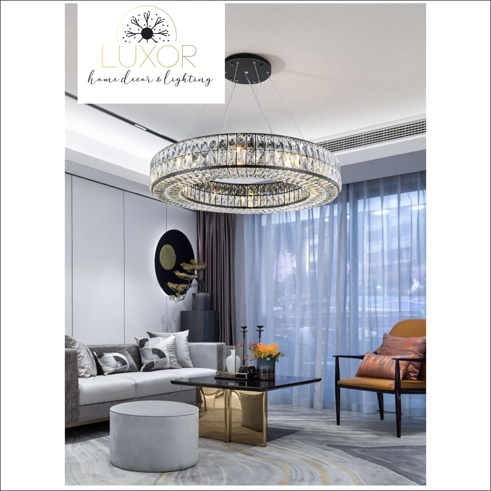 pendant lighting Analise Black Crystal Pendant - Luxor Home Decor & Lighting