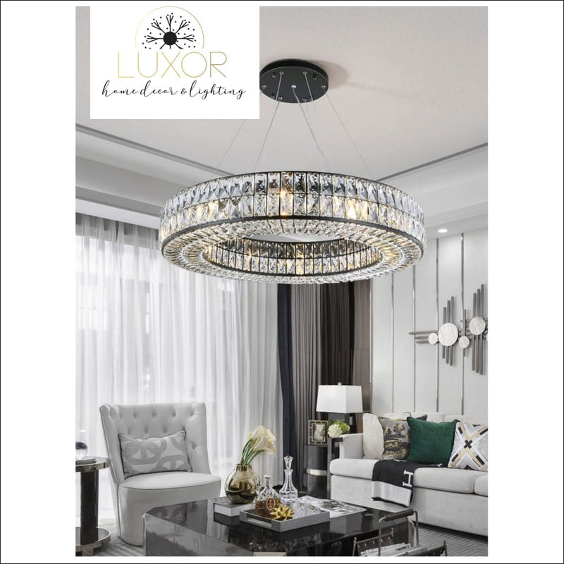 pendant lighting Analise Black Crystal Pendant - Luxor Home Decor & Lighting
