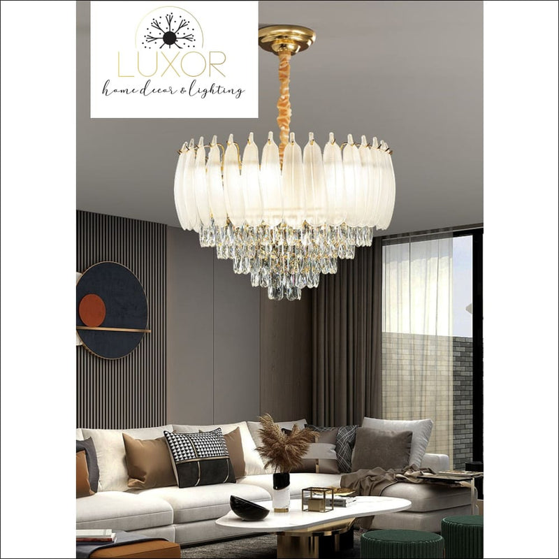 Angel Feather Crystal Chandelier - chandeliers