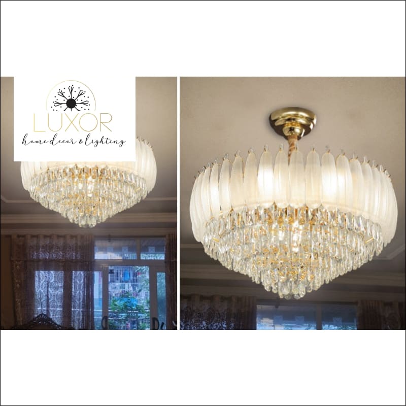 Angel Feather Crystal Chandelier - chandeliers