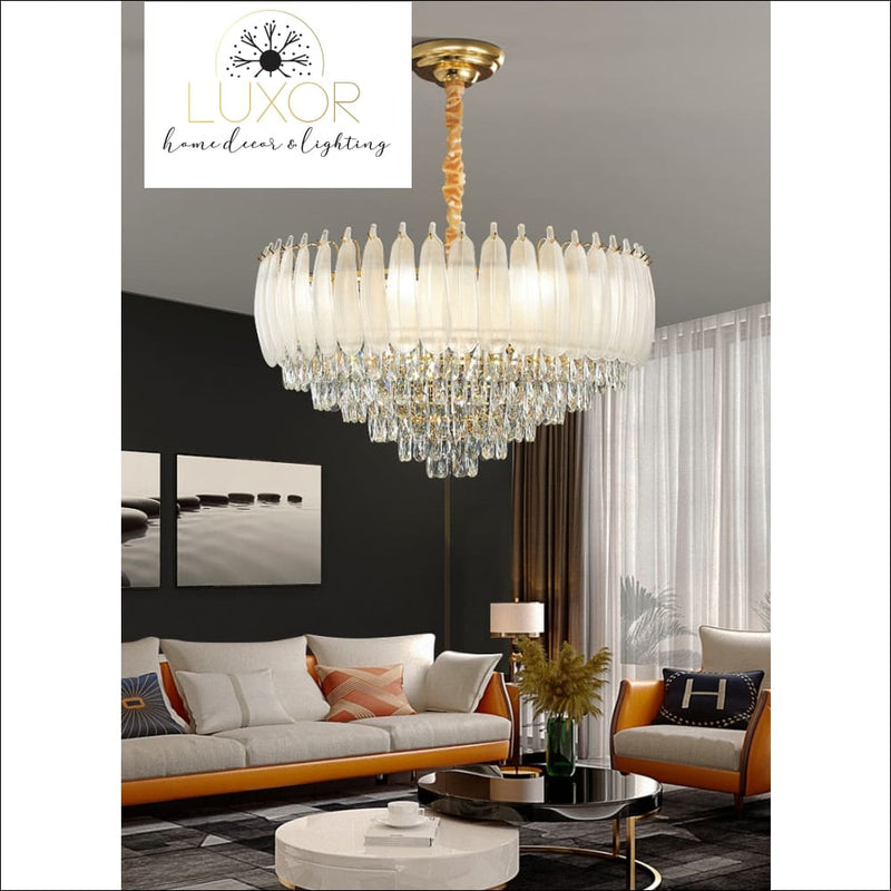 Angel Feather Crystal Chandelier - chandeliers