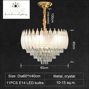 Angel Feather Crystal Chandelier - Dia60cm / Dimmable warm light - chandeliers