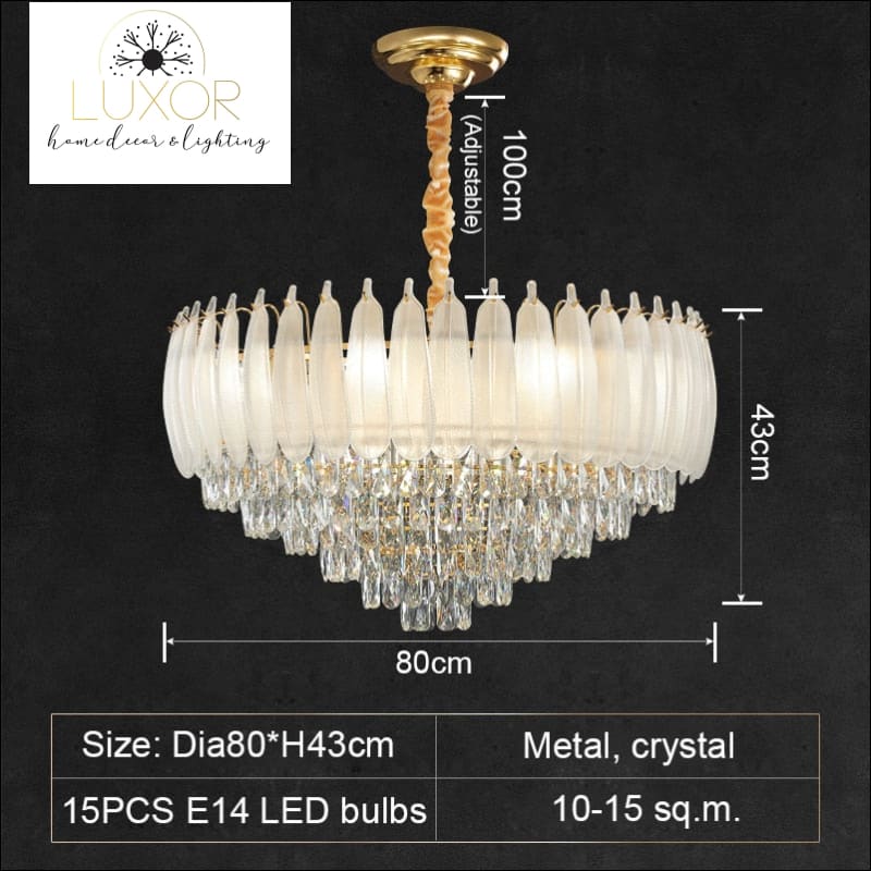 Angel Feather Crystal Chandelier - Dia80cm / Dimmable warm light - chandeliers