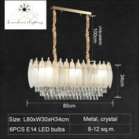 Angel Feather Crystal Chandelier - L80xW30xH34cm / Dimmable warm light - chandeliers