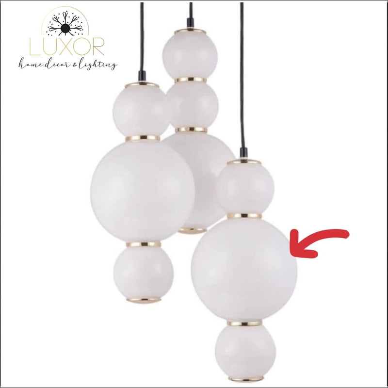 Ani Nordic Pendant Light - 3 Pearls - 1 Small Pearl on each end and 1 Big Size Pearl in the Middle / Warm White | 3000k - pendant lighting