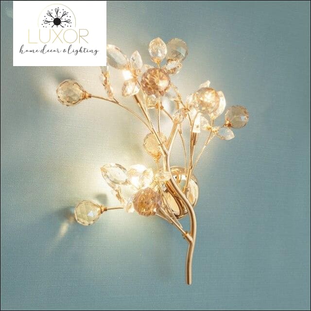 wall lighting Ann Crystal Leaf Sconce - Luxor Home Decor & Lighting