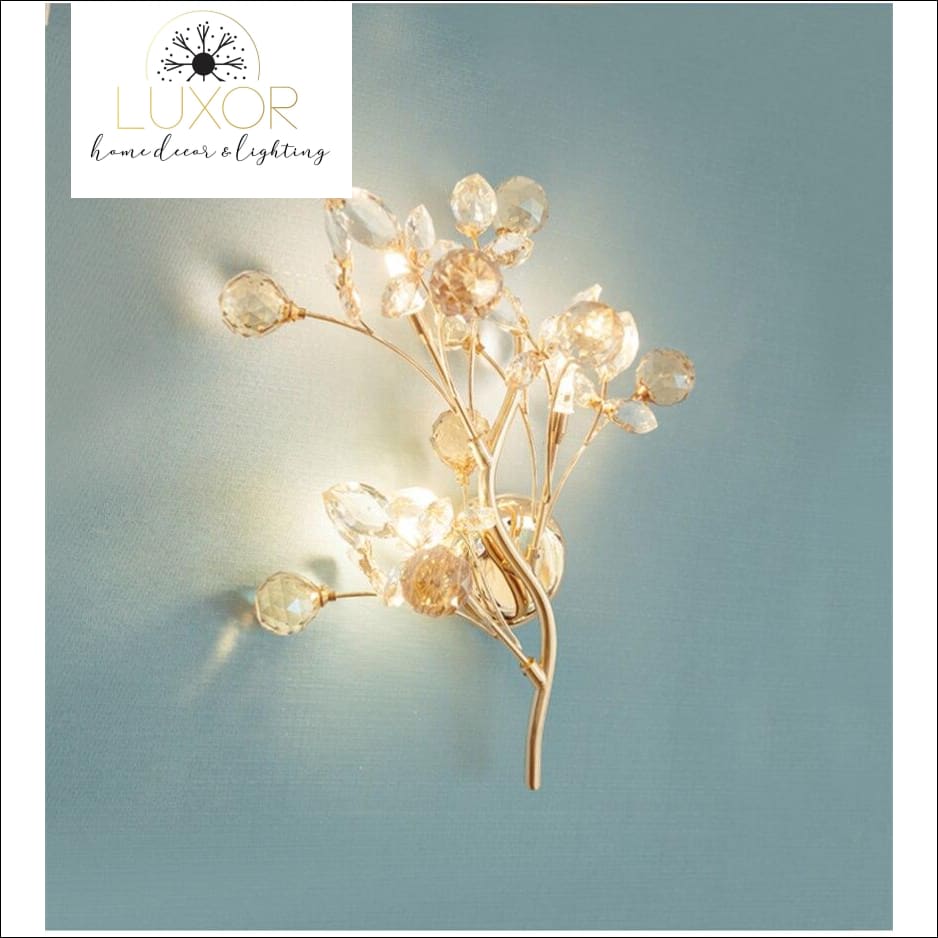 wall lighting Ann Crystal Leaf Sconce - Luxor Home Decor & Lighting