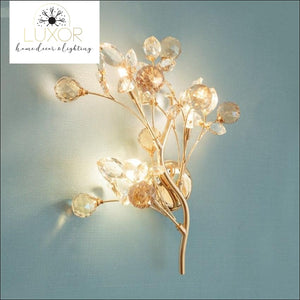 wall lighting Ann Crystal Leaf Sconce - Luxor Home Decor & Lighting