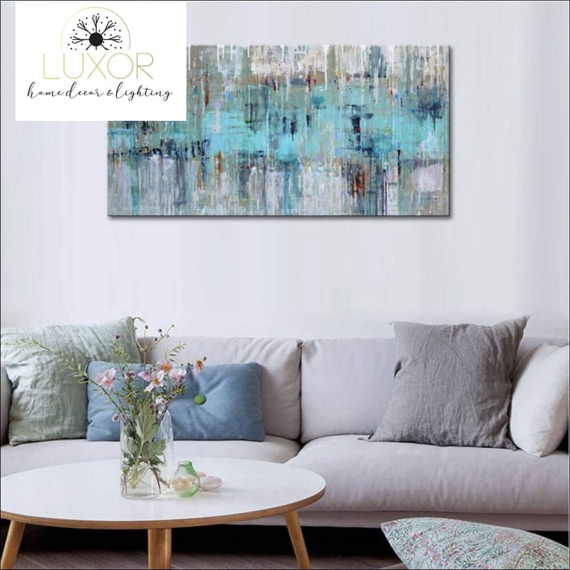 wall decor Aqua Wave Abstract Canvas - Luxor Home Decor & Lighting
