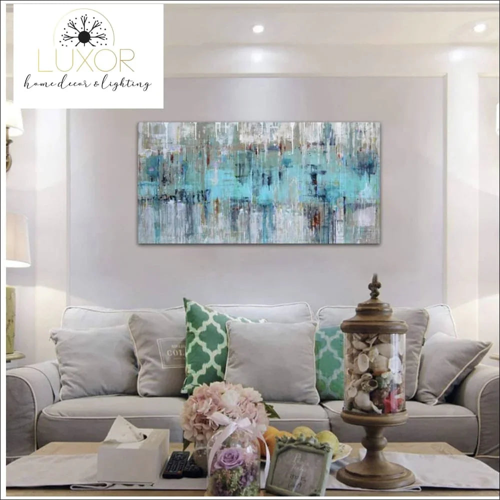 wall decor Aqua Wave Abstract Canvas - Luxor Home Decor & Lighting