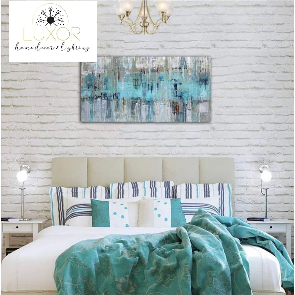 wall decor Aqua Wave Abstract Canvas - Luxor Home Decor & Lighting