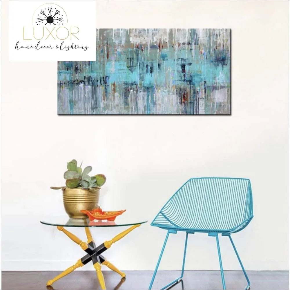 wall decor Aqua Wave Abstract Canvas - Luxor Home Decor & Lighting