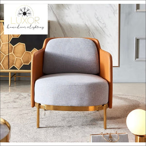 Arlene Modern Houndstooth Accent Chair - Gray/Orange