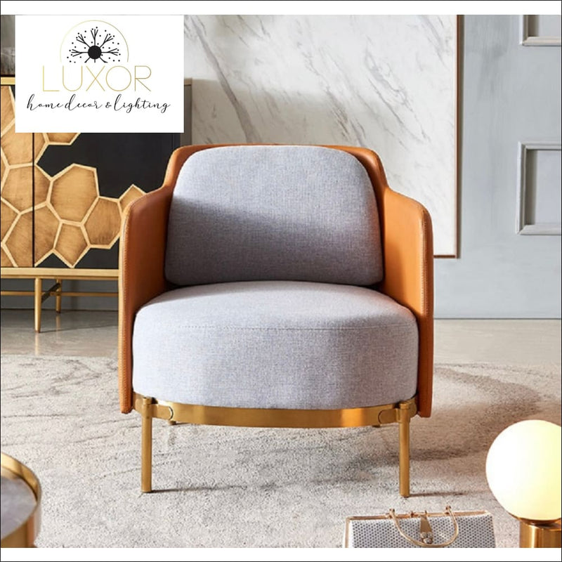 Arlene Modern Houndstooth Accent Chair - Gray/Orange