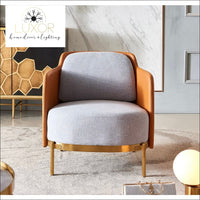 Arlene Modern Houndstooth Accent Chair - Gray/Orange
