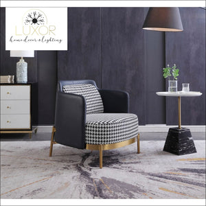 Arlene Modern Houndstooth Accent Chair - Gray/Pattern
