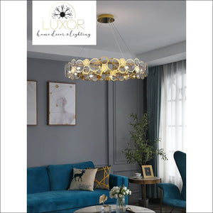 chandeliers Arlese Gold Circular Chandelier - Luxor Home Decor & Lighting