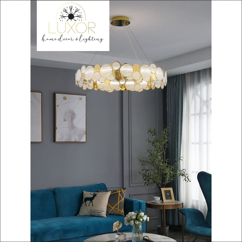 chandeliers Arlese Gold Circular Chandelier - Luxor Home Decor & Lighting