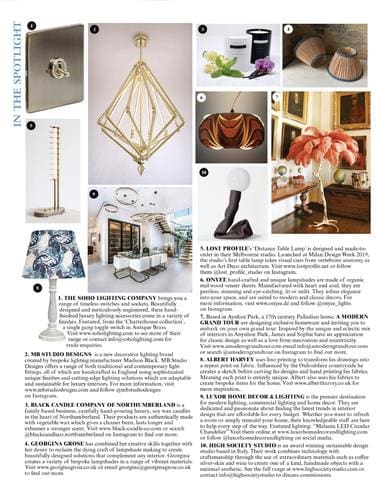 As Featured In The World Of Interiors Magazine In The Spotlight - October Edition