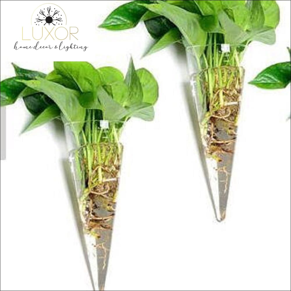 wall decor Ashanti Transparent Glass Wall Mounted Hanging Hydroponics Vase - Luxor Home Decor & Lighting