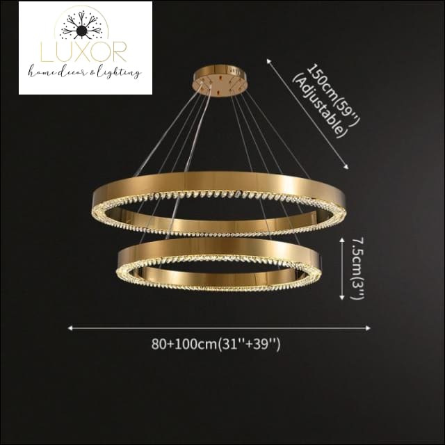 Astrid Gold Chandelier - Dia100x80cm / Warm Light 3000K - chandeliers