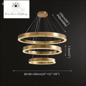 Astrid Gold Chandelier - Dia100x80x60cm--A / Warm Light 3000K - chandeliers