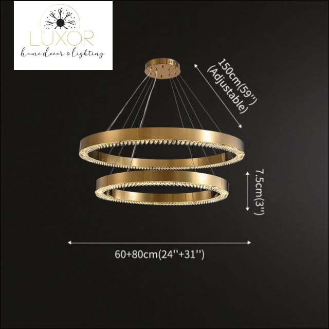 Astrid Gold Chandelier - Dia80x60cm / Warm Light 3000K - chandeliers