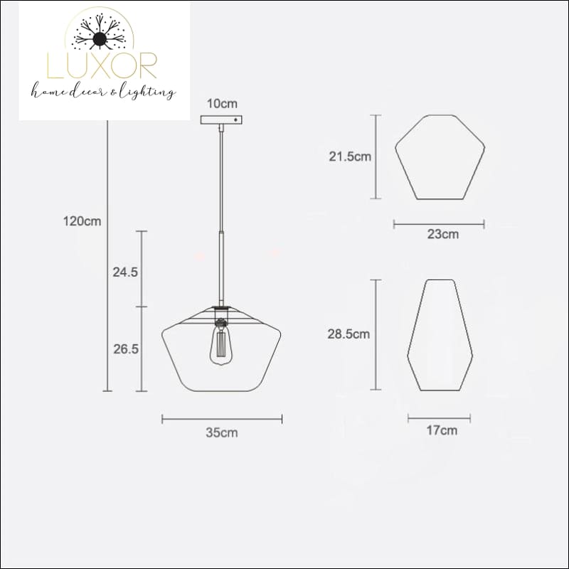 pendant lighting Atlas Modern Glass Pendant Light - Luxor Home Decor & Lighting