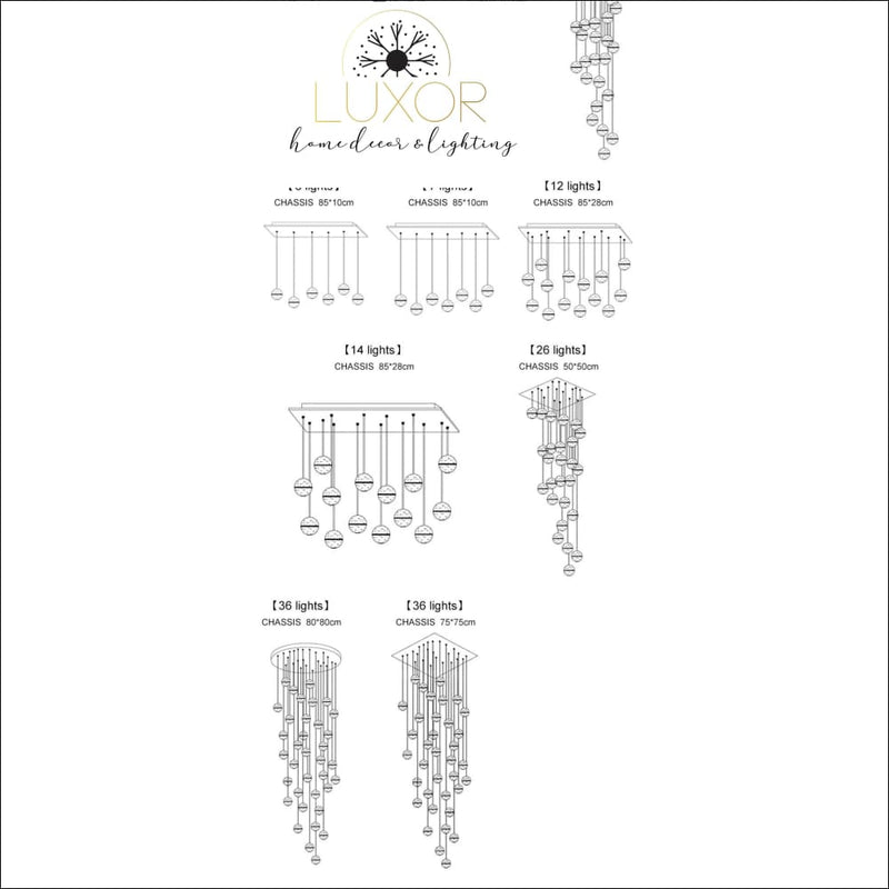 pendant lighting Avarni Crystal Canopy Pendants - Luxor Home Decor & Lighting