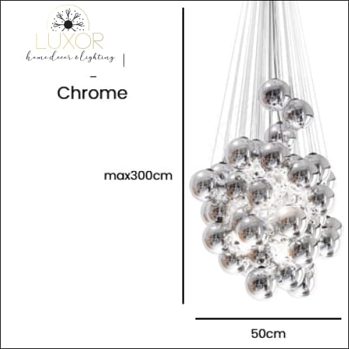 Ballon Drop Chandelier - 72 head chrome / Warm White / US - chandelier