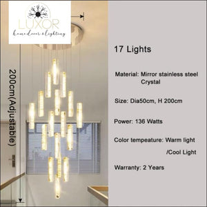 Bisen Luxury Chandelier - Dia50cm - 17 Lights / Gold steel / Warm light 3000K - chandeleir