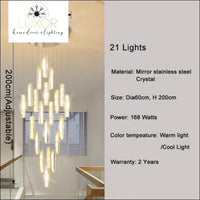 Bisen Luxury Chandelier - Dia60cm - 21 Lights / Gold steel / Warm light 3000K - chandeleir