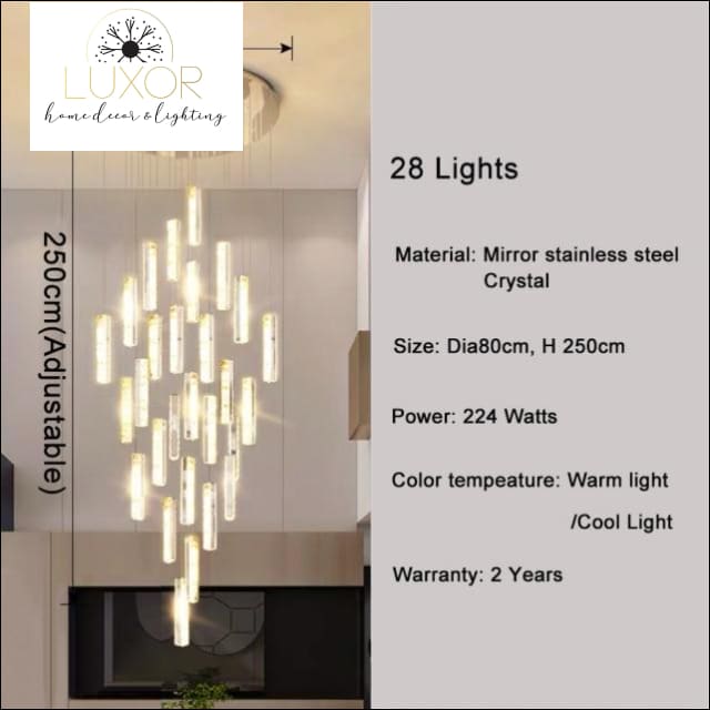 Bisen Luxury Chandelier - Dia80cm - 28 Lights / Gold steel / Warm light 3000K - chandeleir