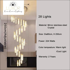 Bisen Luxury Chandelier - Dia80cm 28 Lights- Style B / Gold steel / Warm light 3000K - chandeleir
