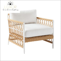 Bloria White Woven Accent Arm Chair - Outdoor Seating